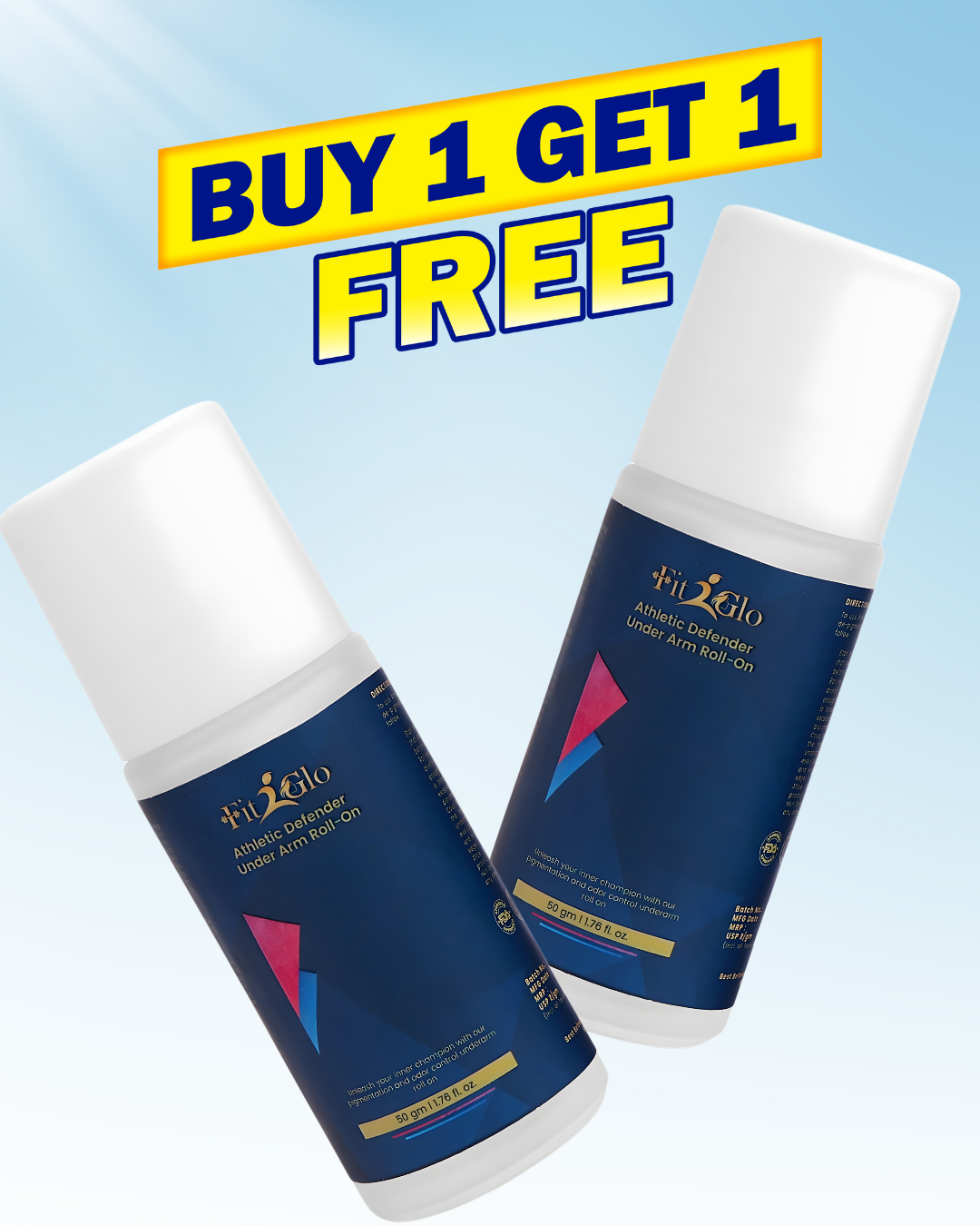 Fit2Glo Athletic Defender Under Arm Roll-On Deodorant 50gm - Image 2